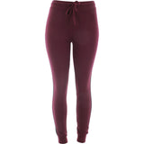 Ambiance - Women's F.Terry Side Stripe Joggers - Burgundy/Black - V.I.M. - 1