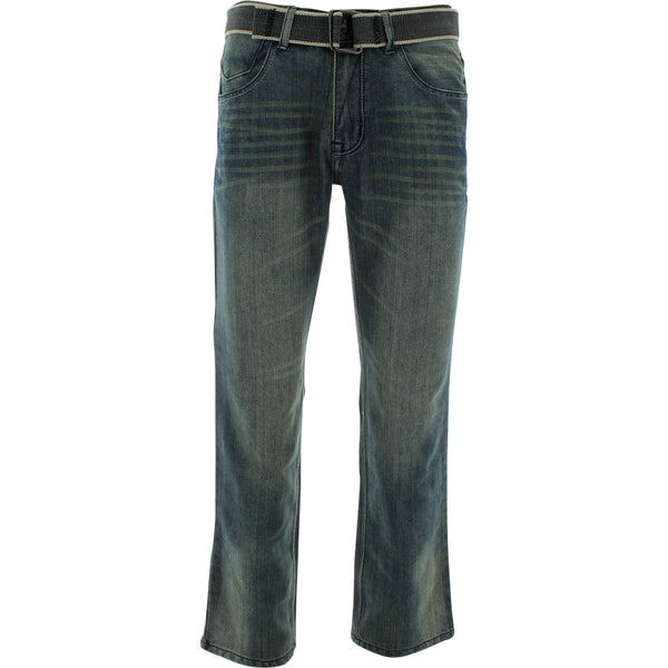 Fusai - Men's Belted Embroidery Pockets pants - Dirty