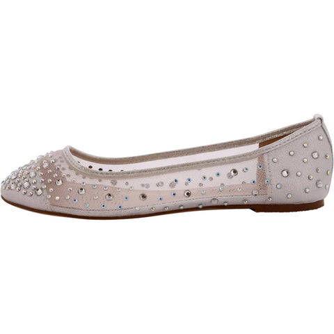 De Blossom - Women's Mesh Shine Flats - Silver