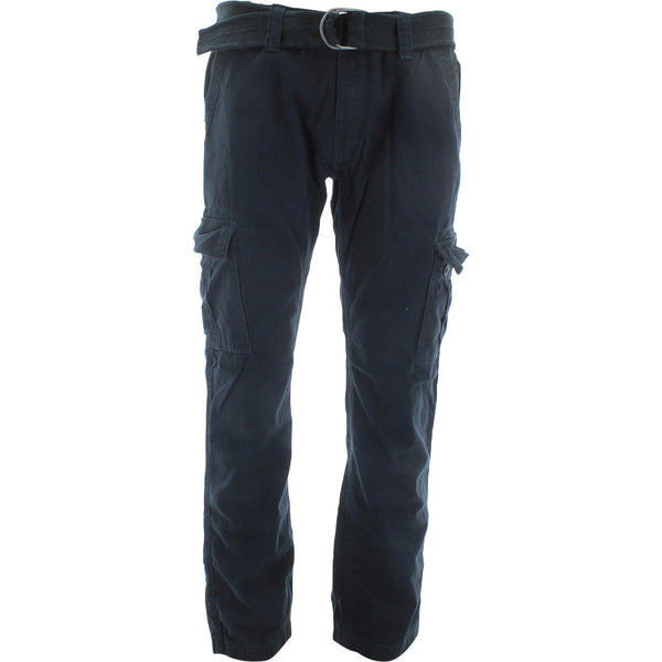 Imperious - Men's Belted Cargo Pants - Navy - V.I.M. - 1