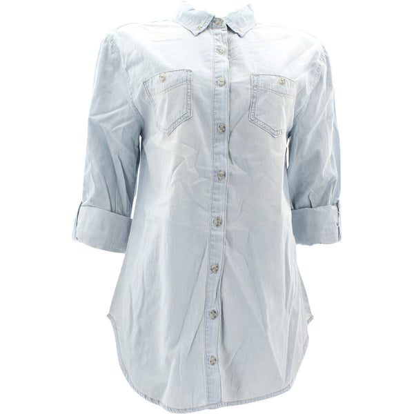 Highway Jeans - Women's Long Tunic Denim Shirts - Lightblue - V.I.M. - 1