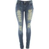 Sweet Look Premium - Women's Rips Skinny pants - Blue - V.I.M. - 1
