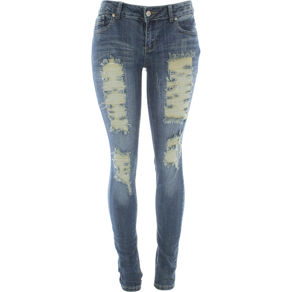 Sweet Look Premium - Women's Rips Skinny pants - Blue - V.I.M. - 1