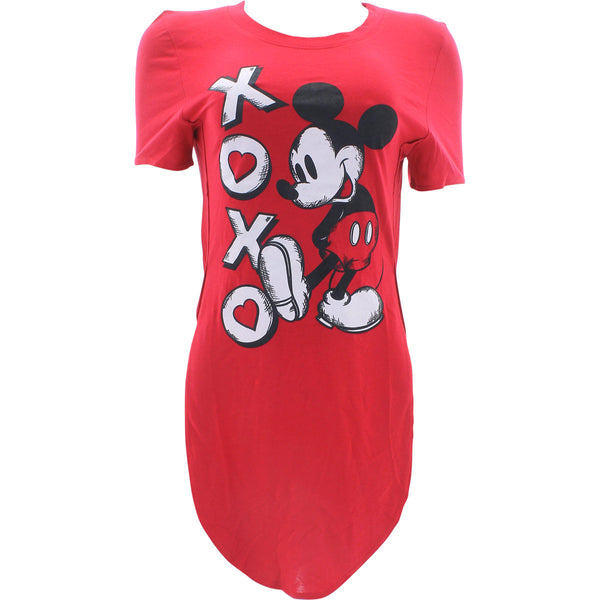 Disney - Women's Mickey Xoxo Glitter T-Shirts - Red - V.I.M. - 1