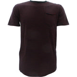 Kayden K - Men's Stripe Side Zipper T-Shirts -Black/Red - V.I.M. - 1