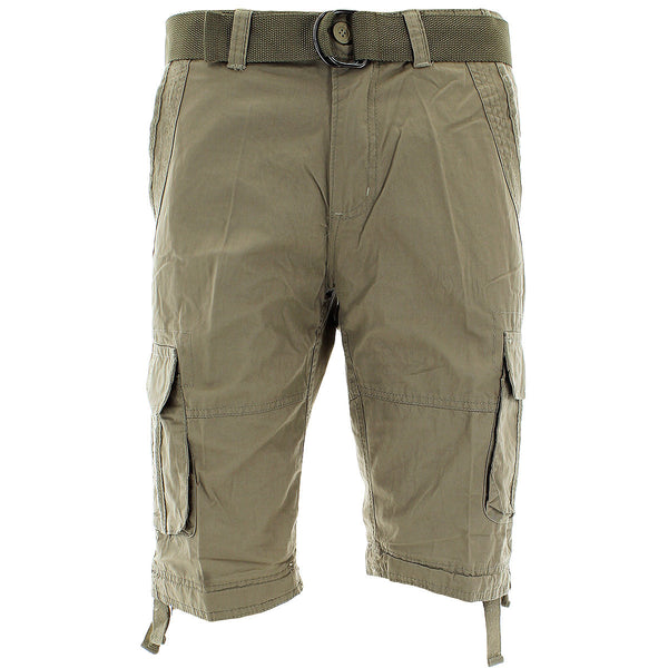 Halifax - Men's Belted Cargo Shorts - Khaki - V.I.M. - 1