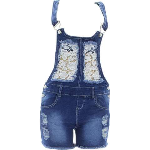 Women's Lace Insert Short Jumpsuits