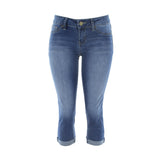 Y.M.I. - Women's Basic Crop Capri - Medium Blue  - V.I.M. - 1