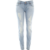 Ankor East - Women's Rips Stretch Denim Jeans - Light Blue - V.I.M. - 1