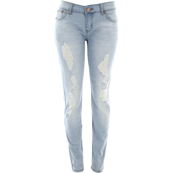 Ankor East - Women's Rips Stretch Denim Jeans - Light Blue - V.I.M. - 1