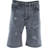 Ankor East - Men's Light Rips And Scratches Denim Shorts - Light Grey - V.I.M. - 1