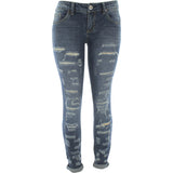 Highway pants - Women's Heavy Rips Roll Cuff Skinny pants - Dark Sand Blast - V.I.M. - 1