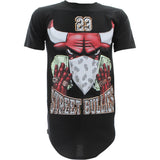 3Forty - Men's Street Bullies Scallop Bottom T-Shirts - Black  - V.I.M. - 1