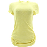 Paper Moon - Women's Rayon Turtle Neck Scallop Shirts - Yellow - V.I.M.