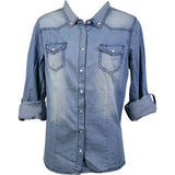 Highway Jeans - Women's Long Sleeve Denim Shirts - Medium/Sand Blast - V.I.M. - 1