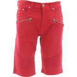 Imperious - Men's Biker Twill with Zippers Shorts - Red - V.I.M. - 1