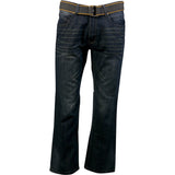 Fusai - Men's Belted Pu Emboridery Pocket  Jeans - Vintage/Blue - V.I.M. - 1