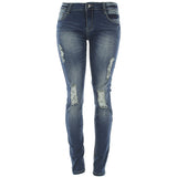 BYou - Women's Skinny Ripped Sand Blast pants - Medium Blue - V.I.M. - 1