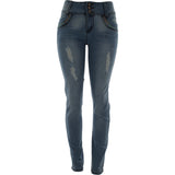 Risque - Women's 3 Button Rips Color Embordery Pocket pants - Light Bleach - V.I.M. - 1