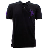 Us Polo Assn. - Men's Big Pony Pique Polo - Black/Purple - V.I.M.