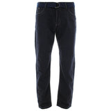 Denim Culture - Men's Belted Embroidery Back Pocket pants - Blue/Black - V.I.M. - 1