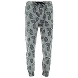 Kayden K - Men's Leaf Print Drop Joggers - White/Grey - V.I.M. - 1