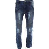 Seven Souls Select - Men's Ripped Motto Denim pants - Blue - V.I.M. - 1