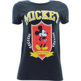 Disney - Women's Mickey Standing Scallop T-Shirts - Black - V.I.M. - 1