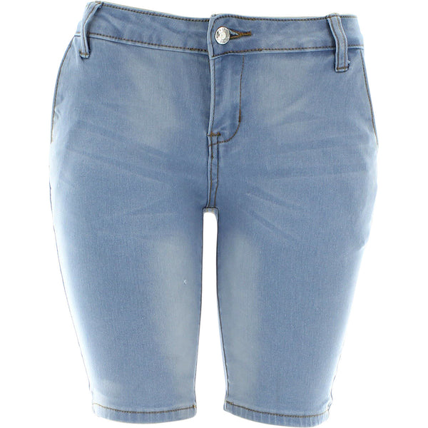 Bamboo - Women's Basic Bermuda Shorts - Light Blue - V.I.M. - 1