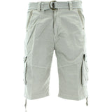 Denim Culture - Men's Garment Dye Cargo Belted Shorts - Stone - V.I.M. - 1