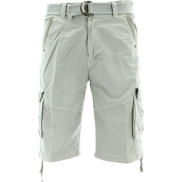 Denim Culture - Men's Garment Dye Cargo Belted Shorts - Stone - V.I.M. - 1