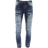 Smoke Rise - Men's Rips And Repair Jeans - Dutch Blue - V.I.M. - 1