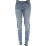 Azazel - Women's Basic 5 Pockets Stretch With Pu Jeans - Light Indigo - V.I.M. - 1