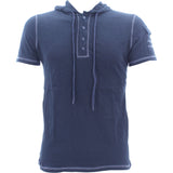 Repair - Men's Hooded Four Bottons Short Sleeves T-Shirts - Black - V.I.M. - 1
