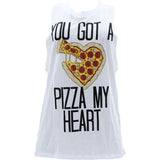 Freeze - Women's Pizza My Heart Muscle Tank Shirts - White - V.I.M. - 1