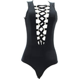 Love Nation - Women's Criss Cross Bodysuits - Black   - V.I.M. - 1