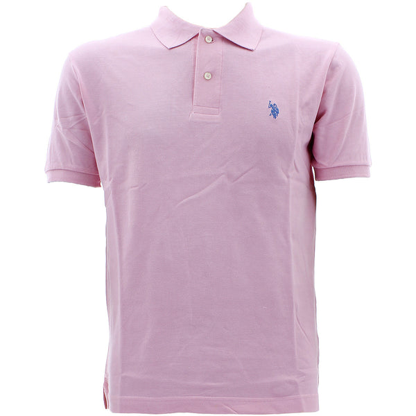 Us Polo Assn. - Men's Solid Pique Polo - Pink/Blue - V.I.M.