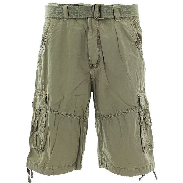 S.A.S.C.O. Trading Inc. - Men's Belted Snap Buttoncargo  Shorts - Khaki - V.I.M. - 1