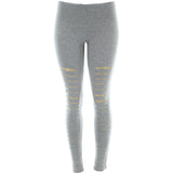 Many Many - Women's Lazer Front Rips Leggings - Heather Grey - V.I.M. - 1