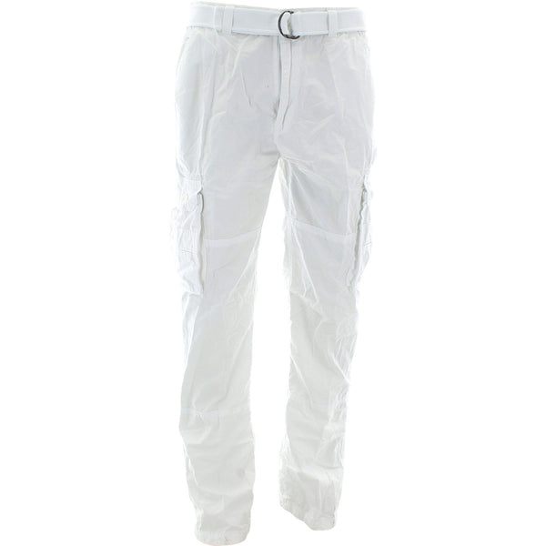 Pj Mark - Men's Belted Cargo Pants - White