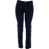 Bamboo - Women's Cargo pocket Cuff Button Jeans - Blue/Black - V.I.M. - 1