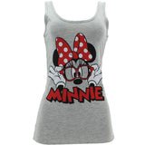 Disney - Women's  Minnie Glasses Tank Tops - Grey - V.I.M.