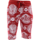 Switch Remarkable - Men's F. Terry Money Print Shorts - Red - V.I.M. - 1