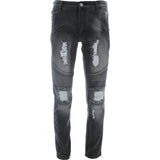 Seven Souls Select - Men's Ripped Motton Denim pants - Black - V.I.M. - 1