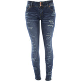 Highway - Women's Rips All Over 3 Buttons pants - Dark Blue - V.I.M. - 1
