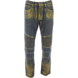 Bleecker Mercer - Mens Foil Biker Moto pants - Gold Foil - V.I.M. - 1