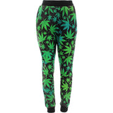 Kayden K - Women's Weed Print Joggers - Black/Green - V.I.M. - 2
