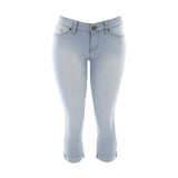 Ymi - Women's Basic Crop Capri - Bleach/Blue - V.I.M. - 1