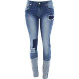 Azazel - Women's Rips Patches Button Light Jeans - Medium Blue - V.I.M. - 1