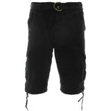 Denim Culture - Men's Jetlag Will Belted Garment Dye Shorts - Black - V.I.M. - 1